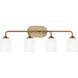 Emile 4 Light 31 inch Satin Brass Wall Bath Fixture Wall Light