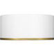 Arlo 2 Light 12.25 inch Matte White and Rubbed Brass Flush Mount Ceiling Light