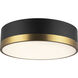 Alora Mood Brisbane 3 Light 16 inch Aged Gold/Matte Black Flush Mount Ceiling Light