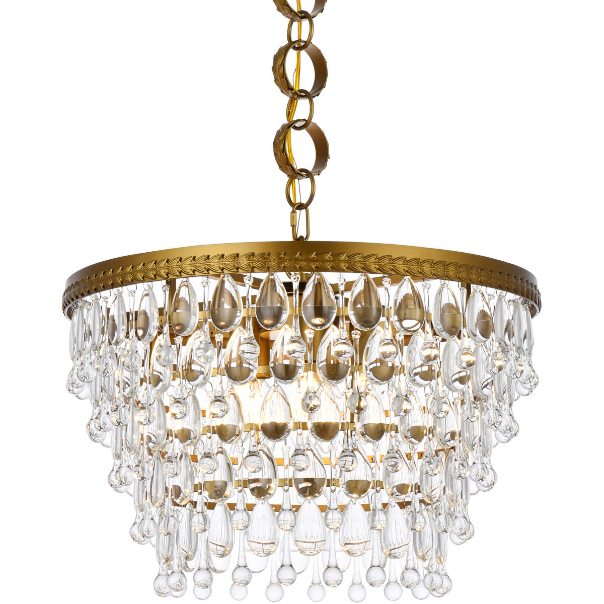 Nordic 5 Light 19 inch Brass Pendant Ceiling Light