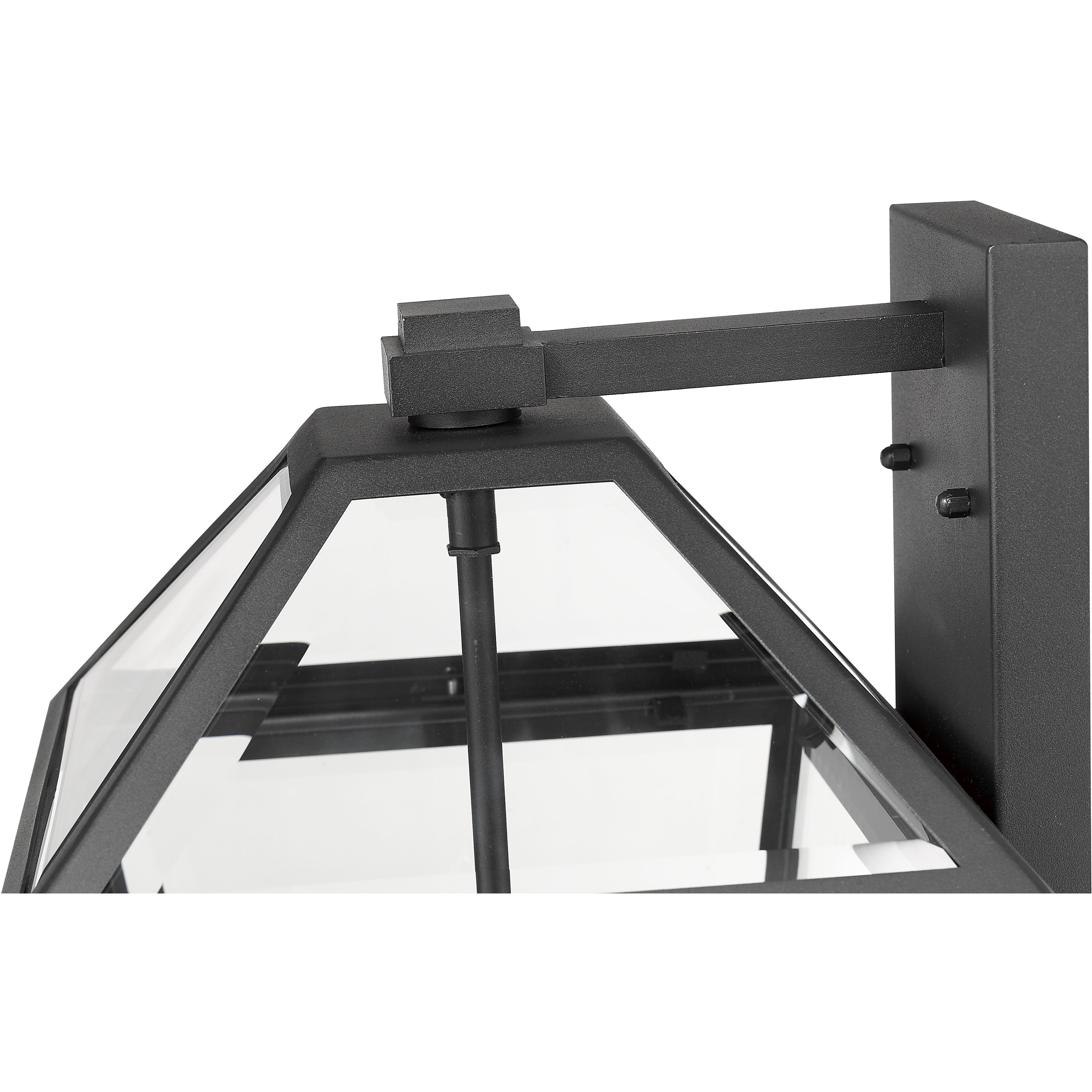 Talbot 3 Light 17.5 inch Black Outdoor Wall Light in Clear Beveled Glass