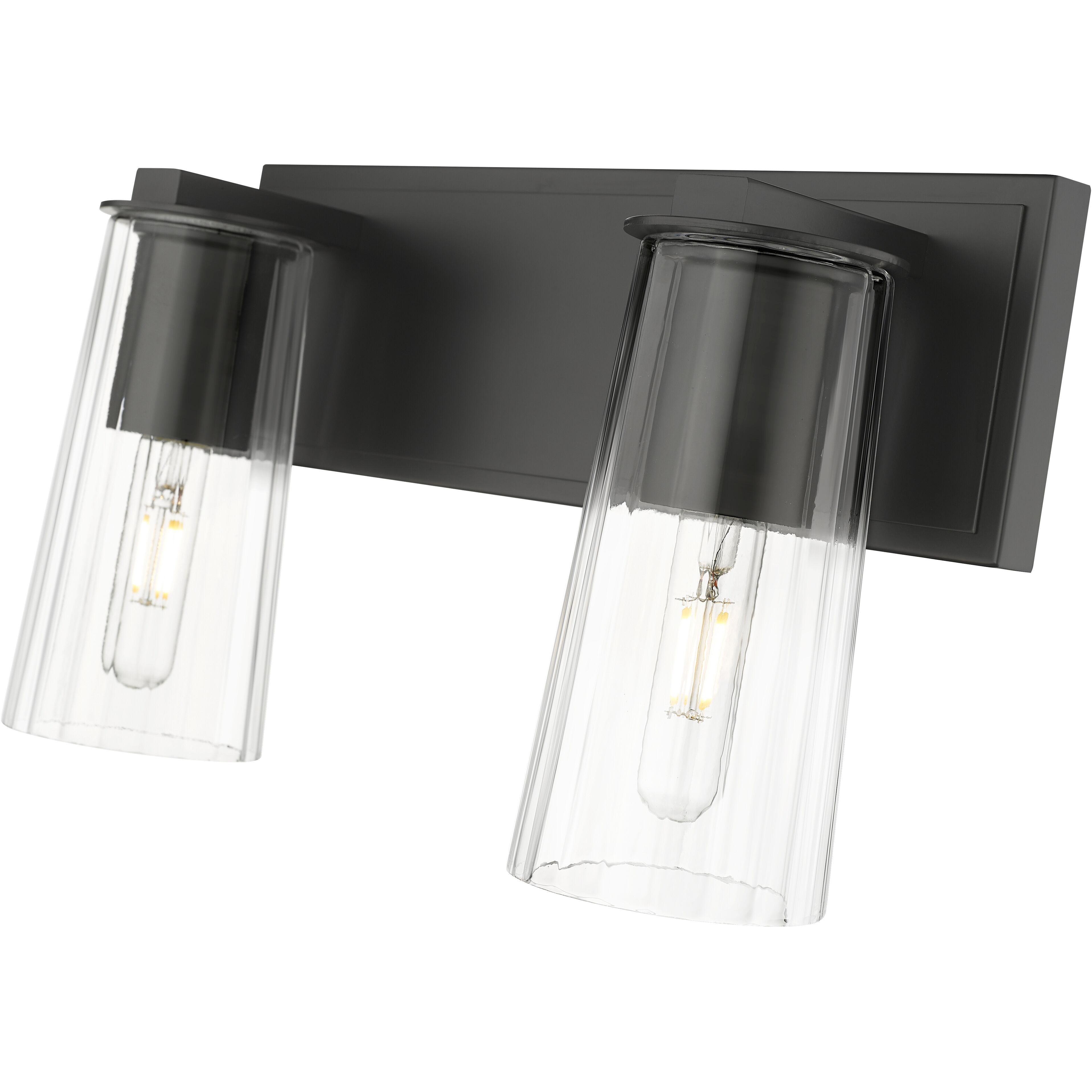 Titus 2 Light 16 inch Matte Black Bath Vanity Light Wall Light