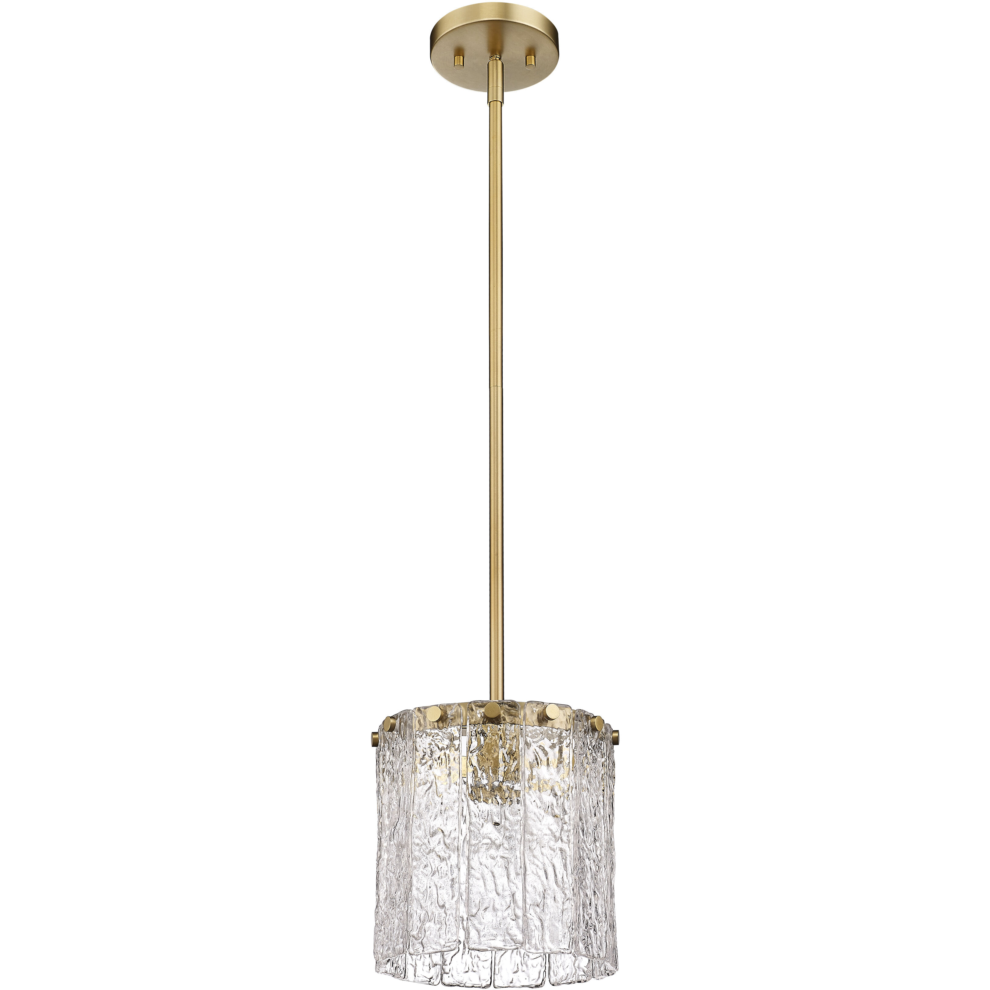 Glacier 1 Light 8.5 inch Modern Gold Pendant Ceiling Light
