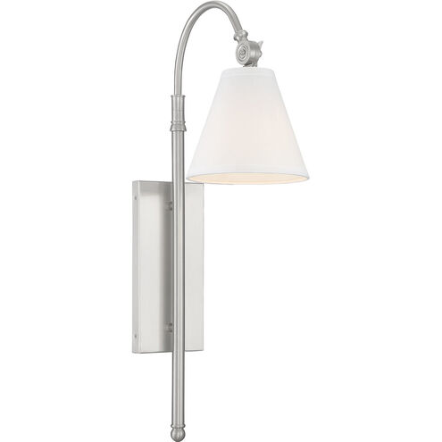 Rutland 11.5 inch 60 watt Satin Nickel Adjustable Wall Sconce Wall Light, Essentials
