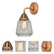 Nouveau 2 Chatham 1 Light 6 inch Antique Copper Sconce Wall Light in Clear Glass