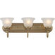 Belmont 3 Light 24 inch Antique Brass Bath Vanity Wall Light