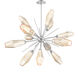 Aalto LED 37.7 inch Classic Silver Chandelier Ceiling Light in 3000K LED, Optic Rib Amber, Starburst
