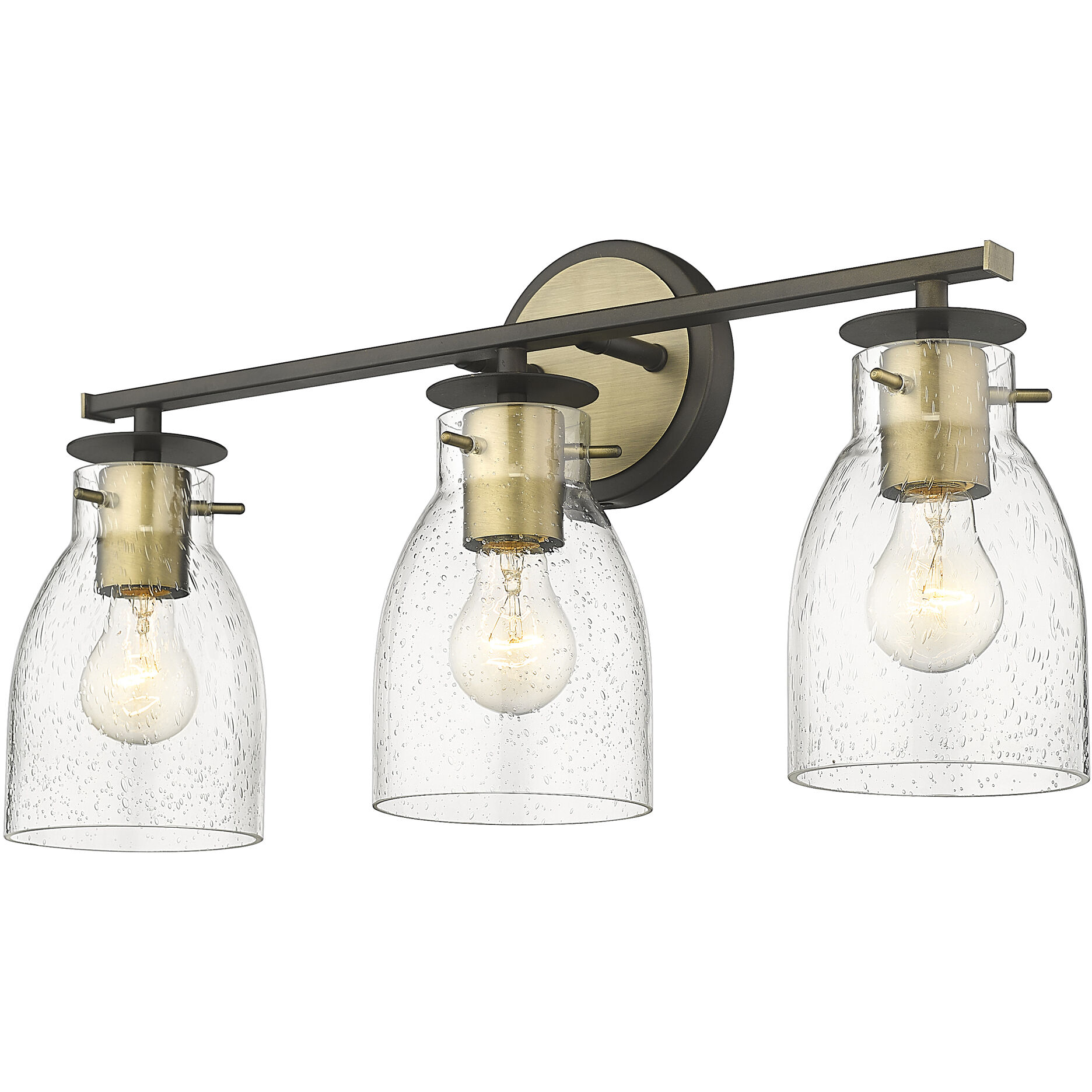 Oil rubbed bronze and hot sale brass vanity light