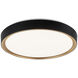 Alamus LED 19.13 inch Aged Gold Brass and Matte Black Flush Mount Ceiling Light in Black and Gold