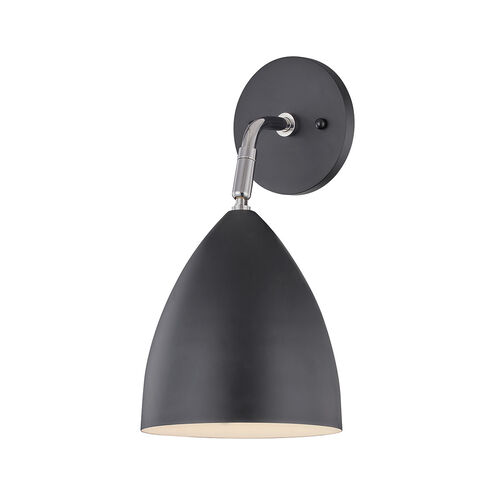 Gia 1 Light 6 inch Polished Nickel / Black Wall Sconce Wall Light in Polished Nickel and Black