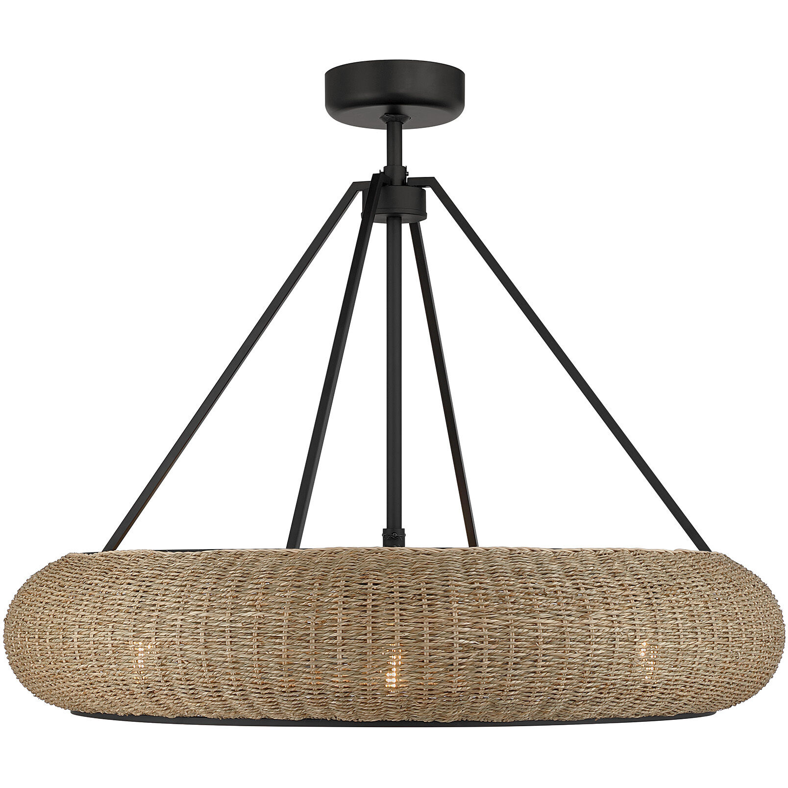 Gaia 18 inch Matte Black with Black Blades Fan D'Lier