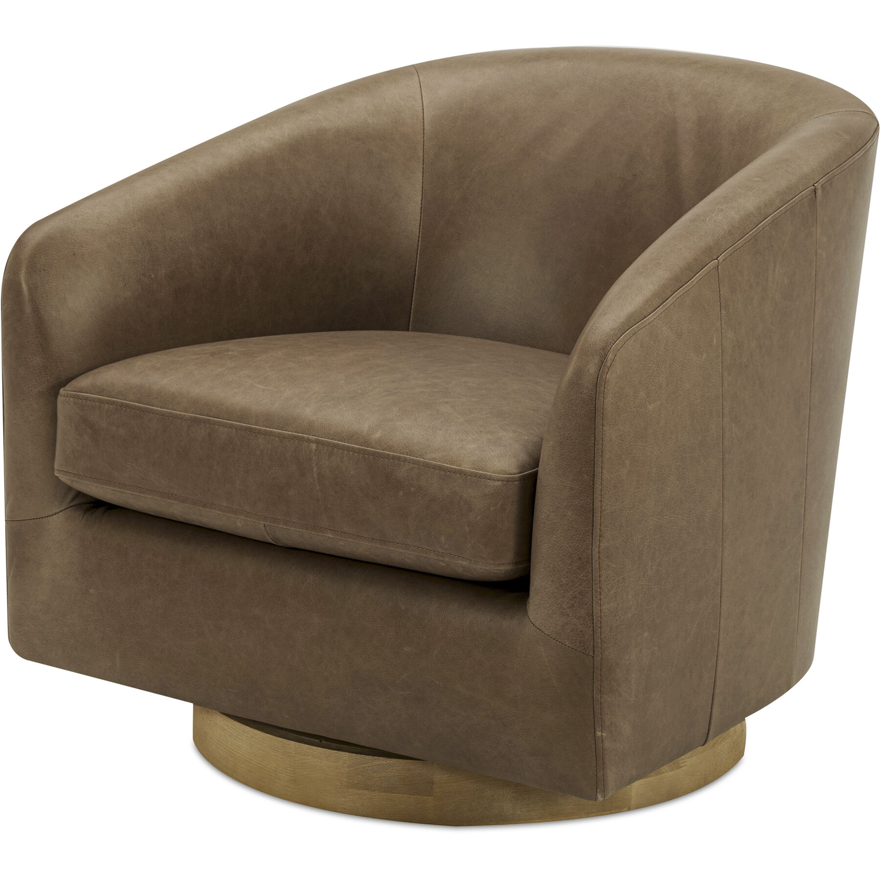 Oscy Brown Swivel Chair in Tan