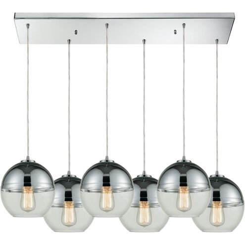 Revelo 6 Light 32 inch Polished Chrome with Chrome and Clear Mini Pendant Ceiling Light