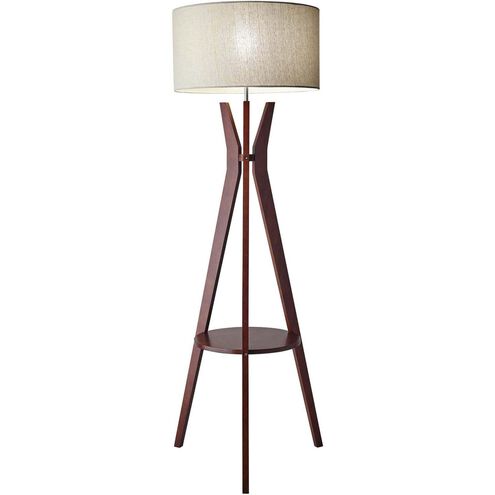 Bedford 60 inch 150.00 watt Solid Walnut Wood Floor Lamp Portable Light