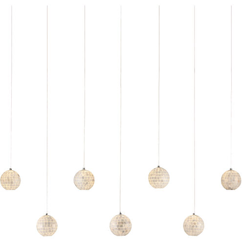 Finhorn 7 Light 59 inch Pearl and Silver Multi-Drop Pendant Ceiling Light