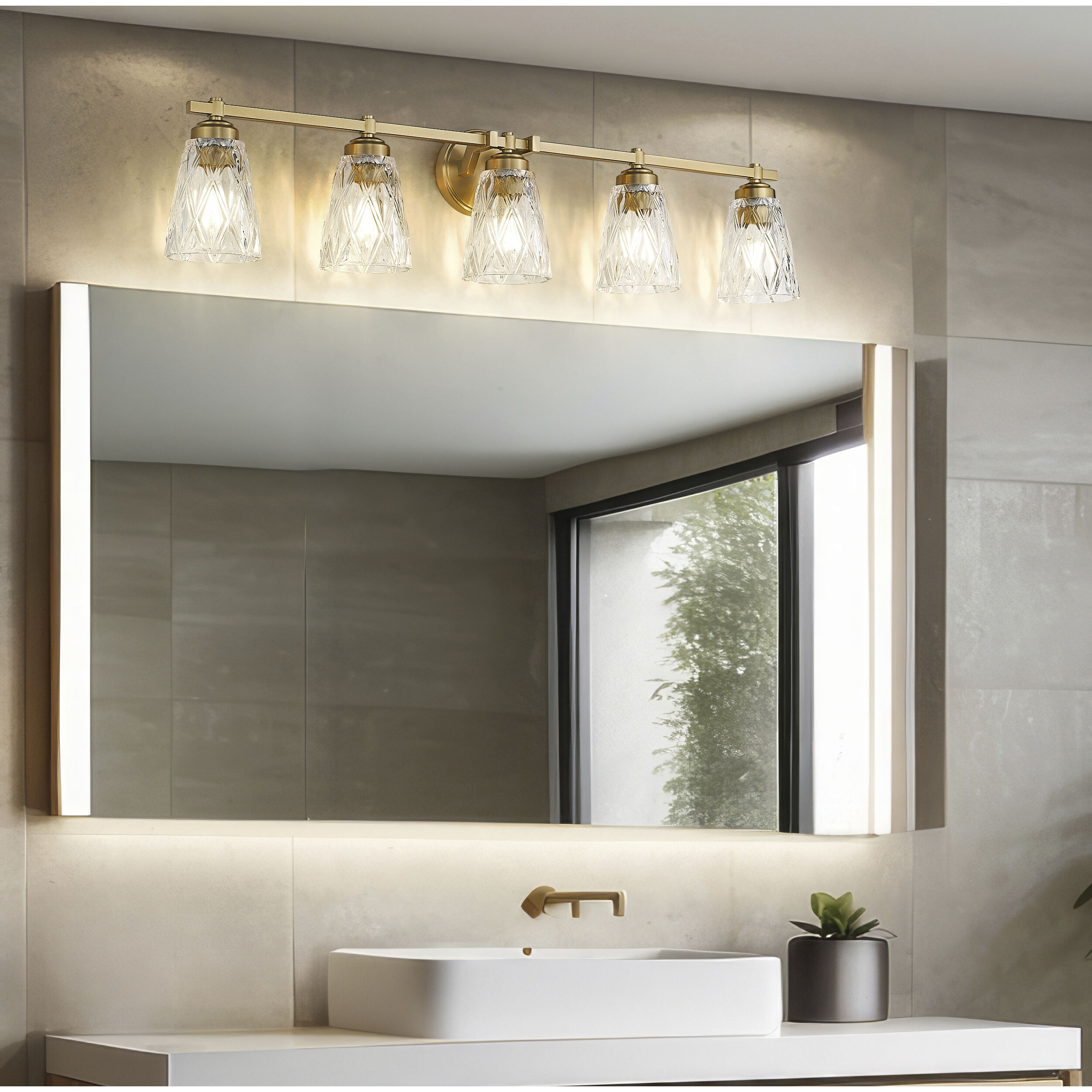 Andree Vanity Wall Light in Modern Gold