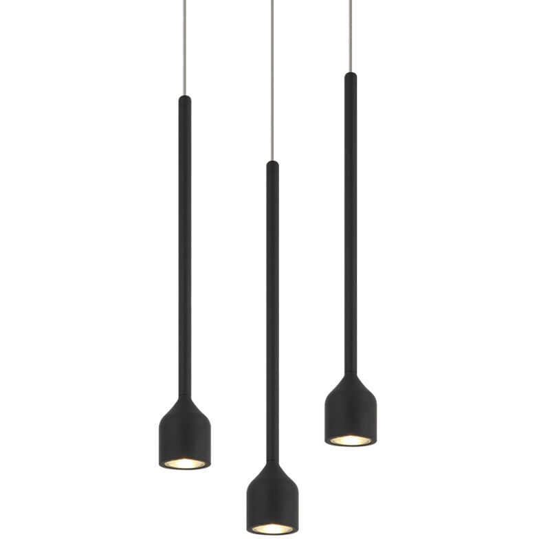 Lumenagio LED Matte Black Pendant Ceiling Light