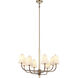 Rockford 8 Light 32 inch Brontourage and Travertine Chandelier Ceiling Light