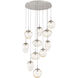 Cosmos LED LED 37.8 inch Beige Silver Chandelier Ceiling Light, Round Multi-Port