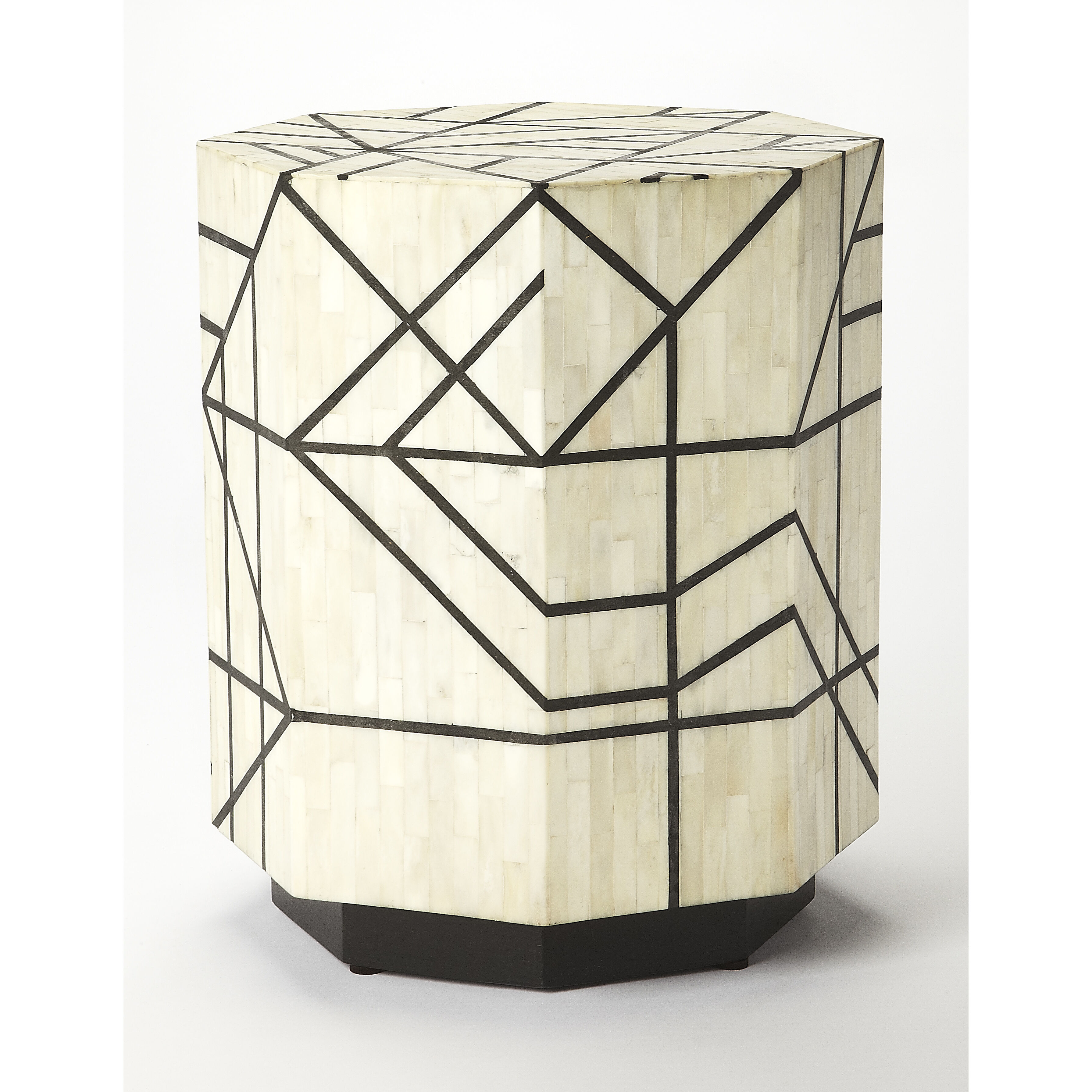 Bone Inlay Greta Bone Inlay 18 X 15 inch Black Bone Inlay Accent Table