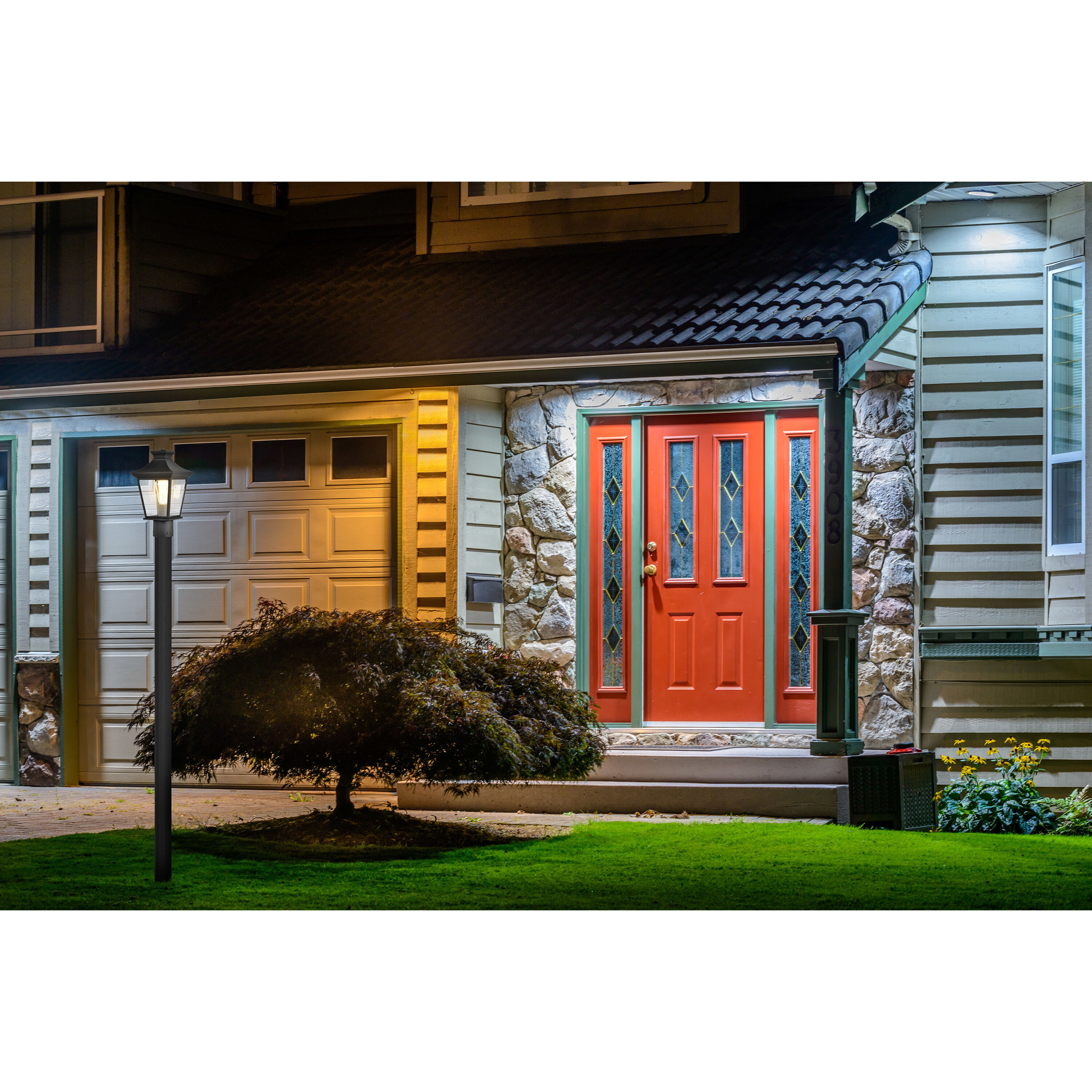 Jasper 14 inch Matte Black Post Lantern