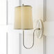 Barbara Barry Simple Scallop 1 Light 9.25 inch Soft Silver Wall Sconce Wall Light in Silk