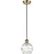 Ballston Small Deco Swirl LED 6 inch Antique Brass Mini Pendant Ceiling Light in Small Athens, Deco Swirl Glass, Ballston