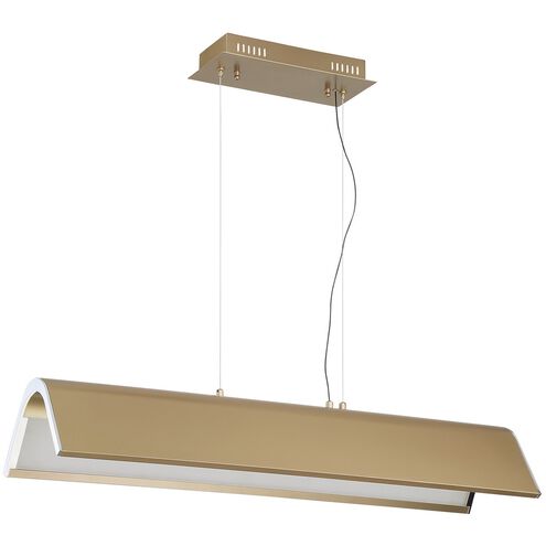 Ultimor LED 36 inch Oilcan Brass and Chrome Pendant Ceiling Light in Oilcan Brass/Chrome