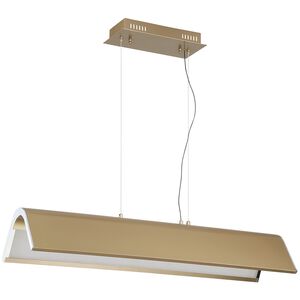 Ultimor LED 36 inch Oilcan Brass and Chrome Pendant Ceiling Light in Oilcan Brass/Chrome