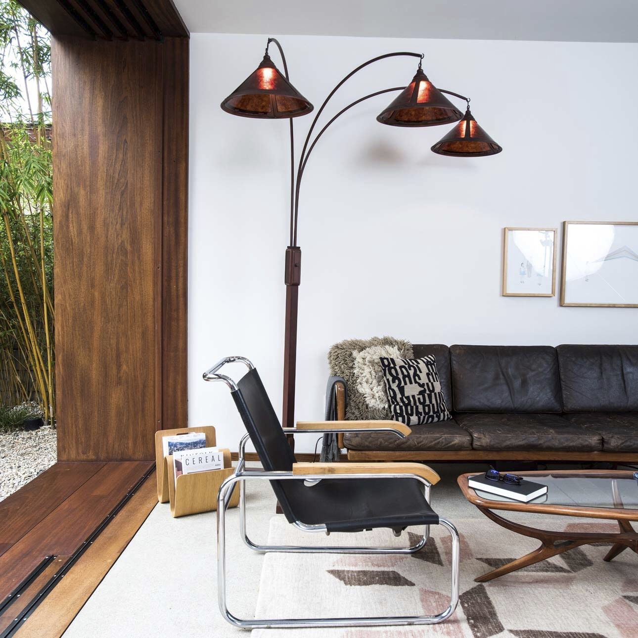 Natural Mica 86 inch 75.00 watt Bronze and Espresso Arc Floor Lamp Portable Light