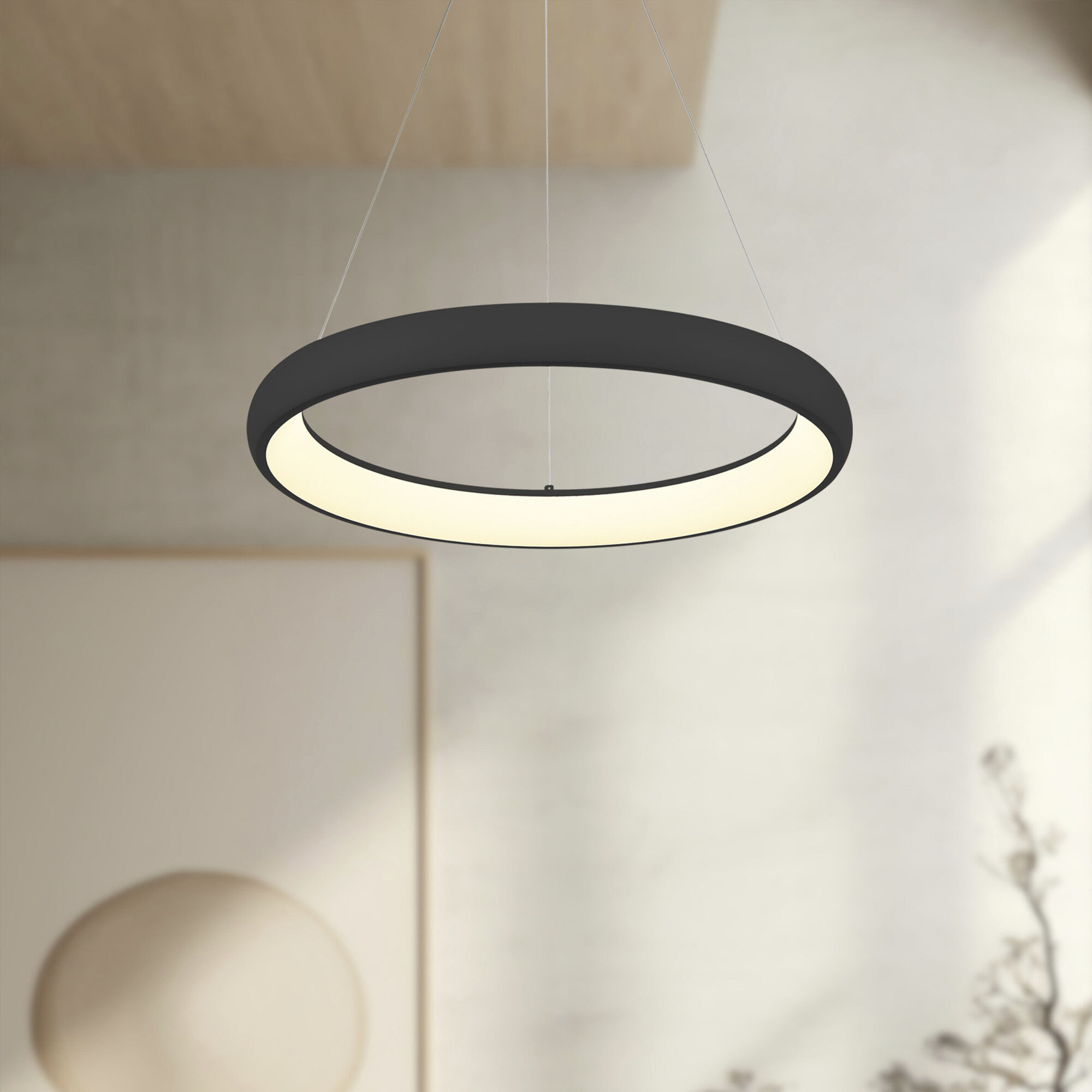 Cortana LED 24.25 inch Black Pendant Ceiling Light