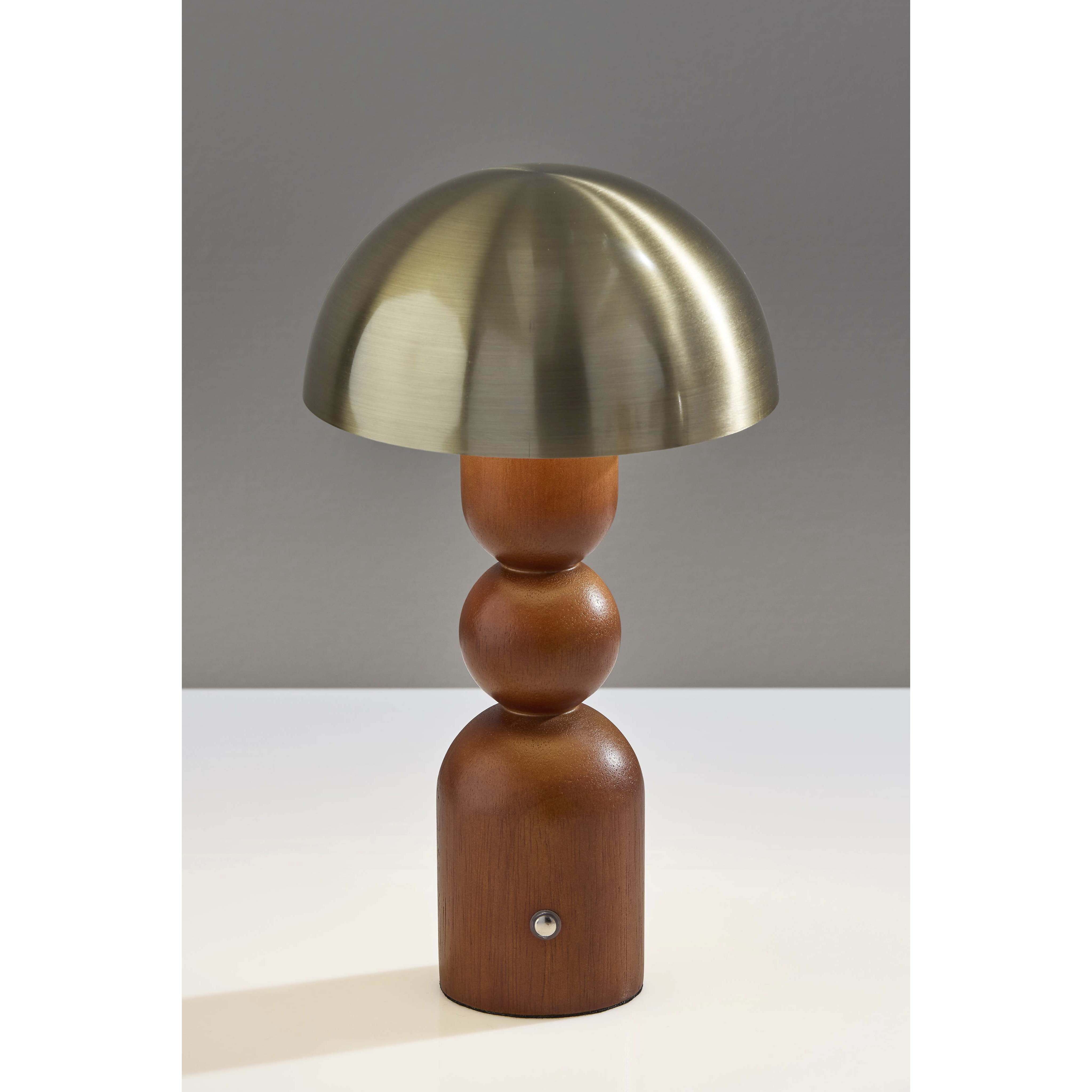 Connie 10.75 inch 2.00 watt Walnut and Antique Brass Cordless Table Lamp Portable Light