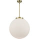 Franklin Restoration Beacon 1 Light 18 inch Antique Brass Pendant Ceiling Light in Incandescent, Matte White