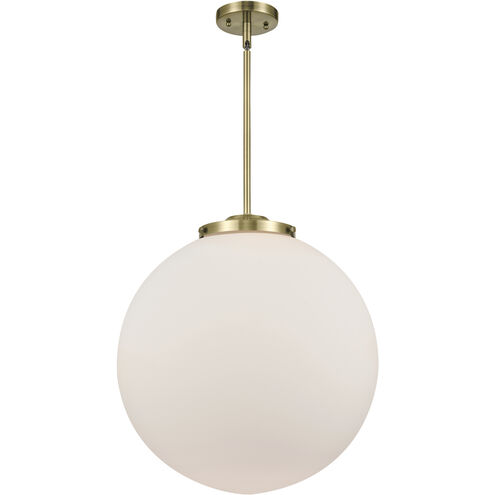 Franklin Restoration Beacon 1 Light 18 inch Antique Brass Pendant Ceiling Light in Incandescent, Matte White