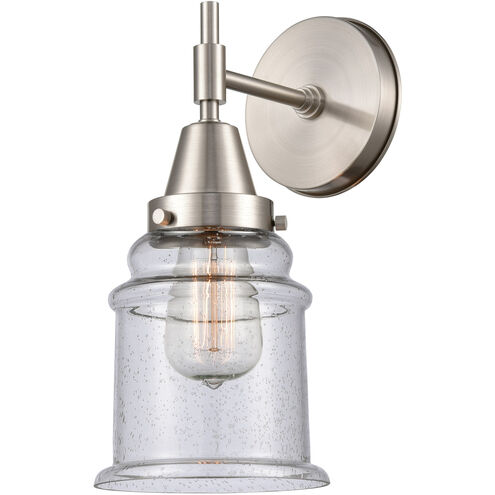 Caden 1 Light 6 inch Satin Nickel Sconce Wall Light in Seedy Glass