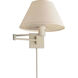 Classic 25 inch 75 watt Matte White Swing Arm Wall Lamp Wall Light in Plaster White