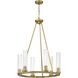 Beau 6 Light 26 inch Rubbed Brass Chandelier Ceiling Light
