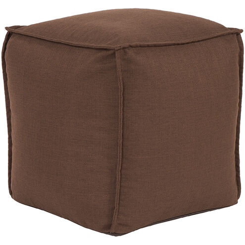 Pouf 18 inch Sterling Chocolate Square Ottoman with Cover