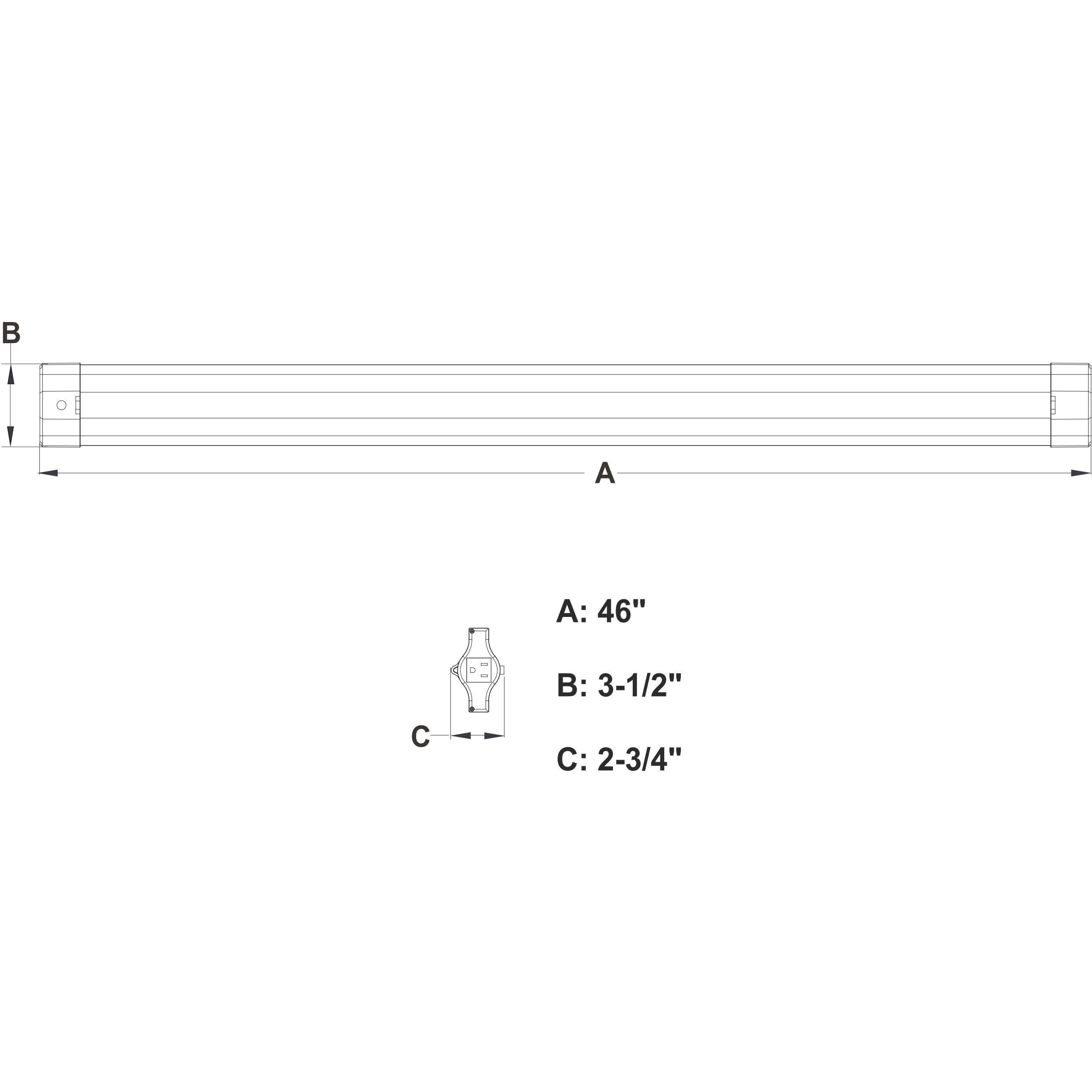 Mercer LED 46 inch Silver and Black Shop Light Ceiling Light