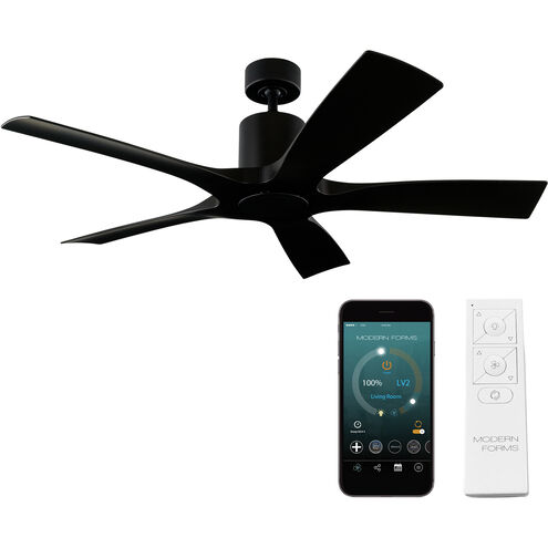 Aviator 54 inch Matte Black Downrod Ceiling Fan