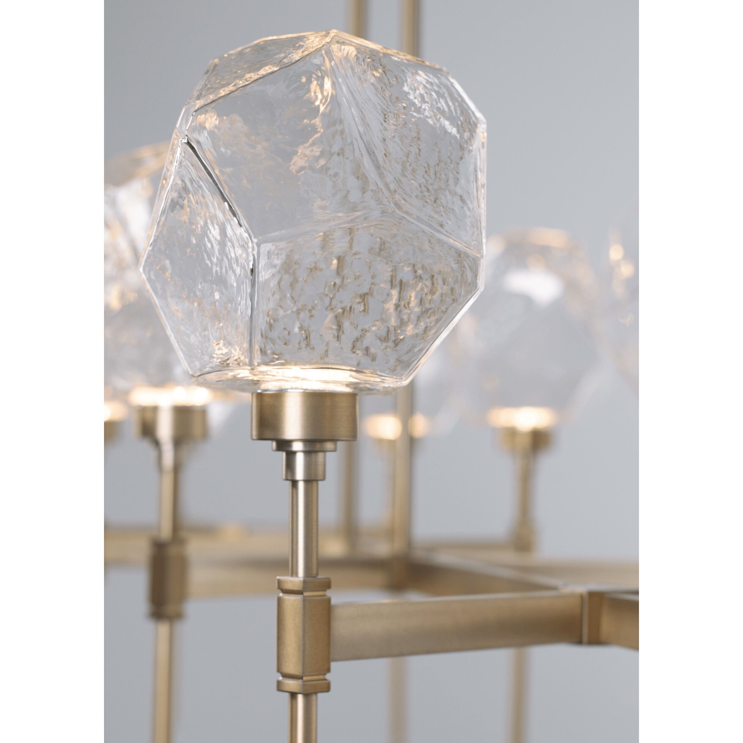 Gem LED Novel Brass Linear Pendant Ceiling Light in Smoke, 2700K LED