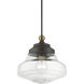 Avondale 1 Light 9 inch Bronze with Antique Brass Accent Mini Pendant Ceiling Light