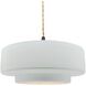 Radiance Collection - Tier Pendant Ceiling Light in Matte Black, Dedicated LED, Beige Twist Cord, Gloss White (outside and inside of fixture), 14.5W x 5.25H, Form+Finish+Function
