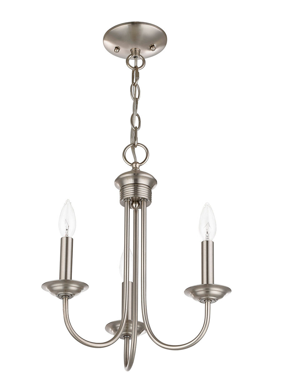 Estate 3 Light 14 inch Brushed Nickel Mini Chandelier Ceiling Light