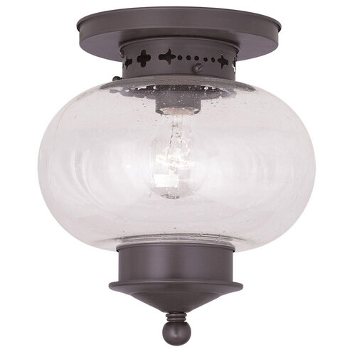 Harbor 1 Light 10 inch Bronze Semi-Flush Mount Ceiling Light