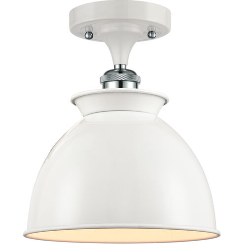 Ballston Adirondack LED 9 inch White and Polished Chrome Semi-Flush Mount Ceiling Light in Glossy White, Ballston