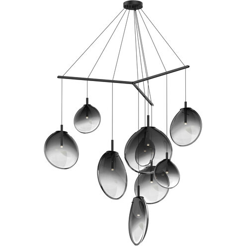 Cantina LED 57 inch Satin Black Pendant Ceiling Light in Smoke Fade Glass