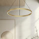 Cerchio Pendant Ceiling Light in Brushed Gold