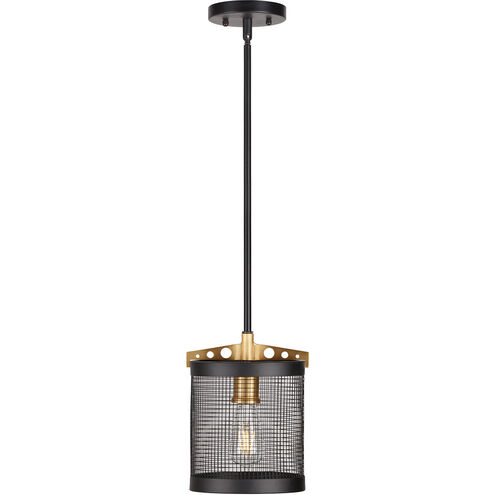 Takoma 1 Light 8 inch Black and Soft Gold Mini Pendant Ceiling Light