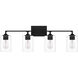 Prescott 4 Light 34 inch Matte Black Bath Light Wall Light, Extra Large